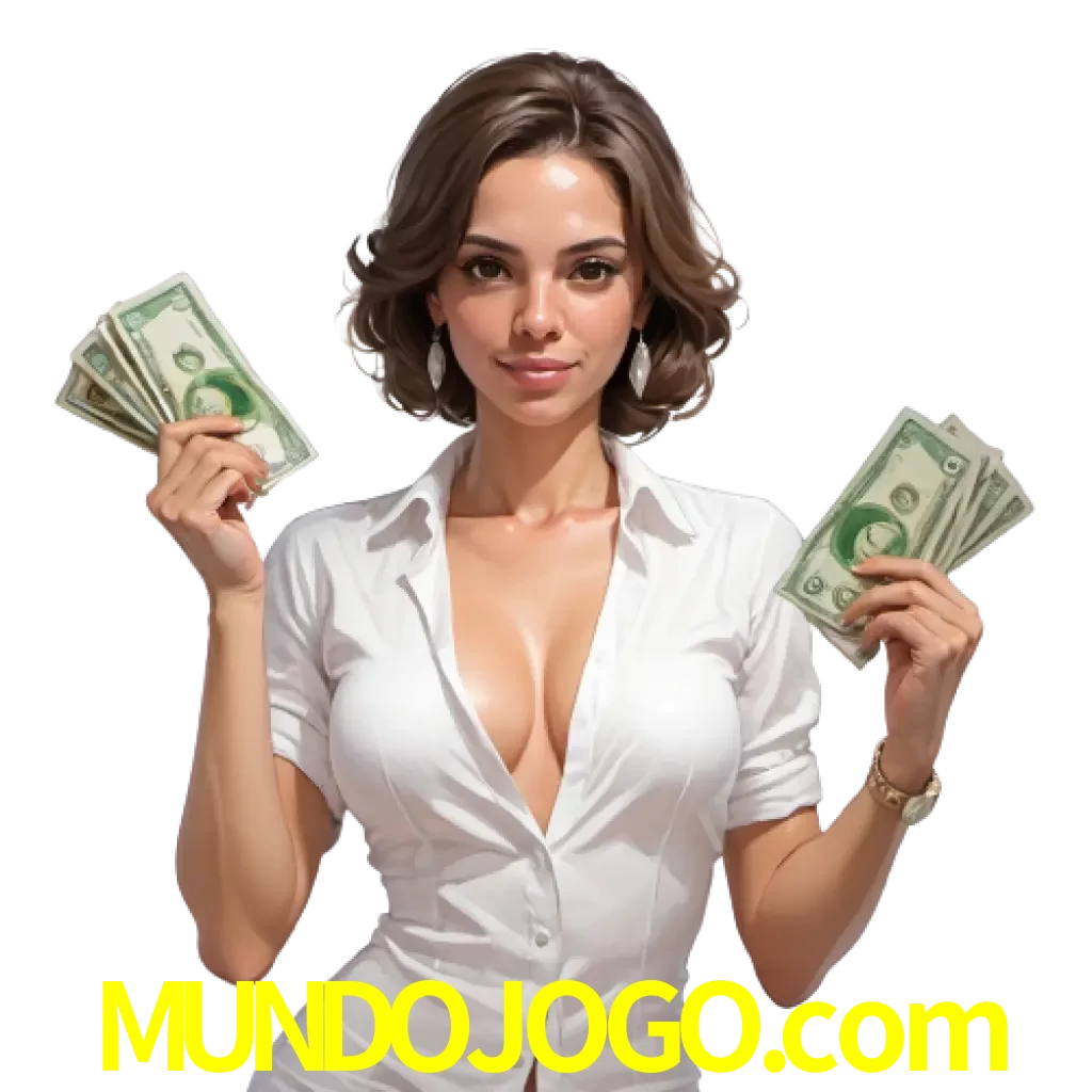 woman with money playing in mundojogo bet casino